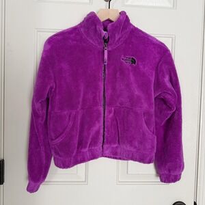 The North Face Girls Purple Osolita Full Zip Youth Plush Jacket Large 14 16 Soft
